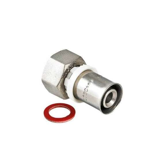 Муфта МП пресс с накидной гайкой 16x1/2" VALTEC, Диаметр трубы МП: 16, Размер муфты с резьбой: 16x1/2", фото 