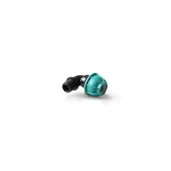 Отвод ПЭ с НР 25x1/2" UNIO, Размер отвода с резьбой: 25x1/2", фото 