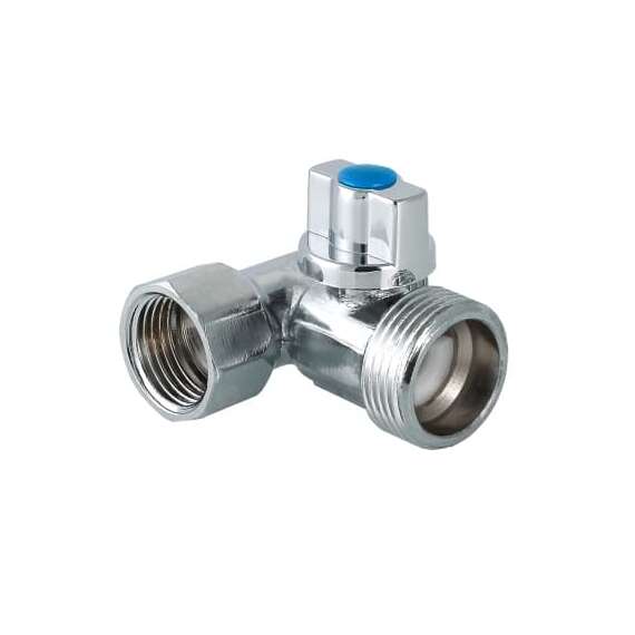 Кран шаровой VALTEC тройник для подключения сантехнических приборов 1/2"x3/4"x1/2" бабочка, фото 