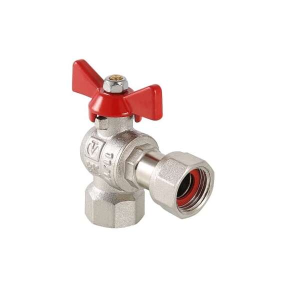 Кран шаровой VALTEC угловой с накидной гайкой  3/4" бабочка, Размер запорной арматуры: 3/4", фото 