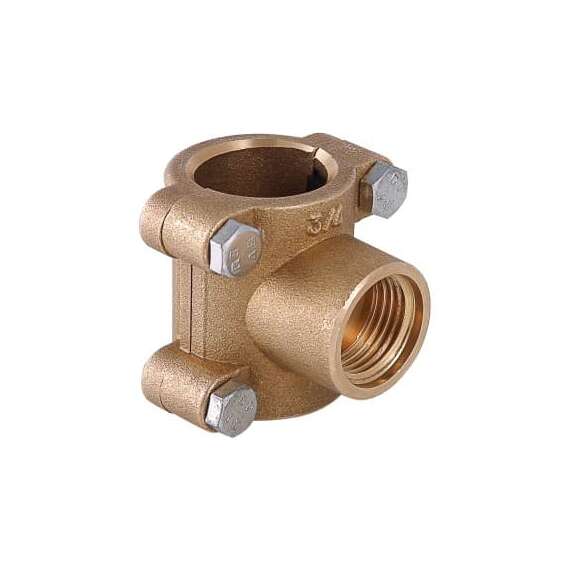 Тройник обойма ВР латунь 3/4"x1/2"x3/4" VALTEC, Диаметр: 3/4", Размер перехода тройника: 3/4"x1/2"x3/4", фото 