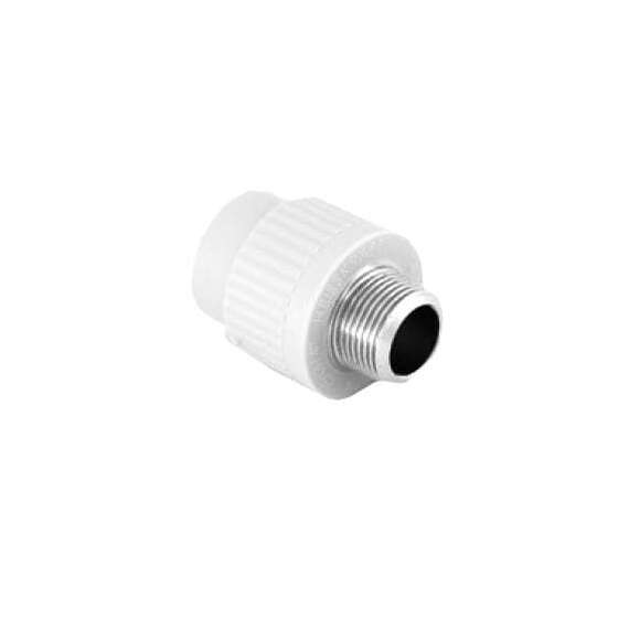 Муфта полипропиленовая резьбовая с металлической НР 20x3/4"  бел., фото 