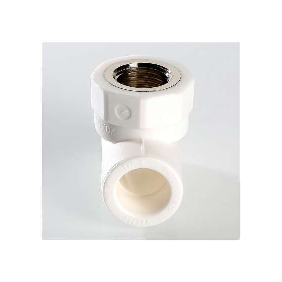 Тройник полипропиленовый переходной на ВР 20x3/4" бел. VALTEC, Размер тройника переходного на резьбу: 20x3/4", фото , изображение 2