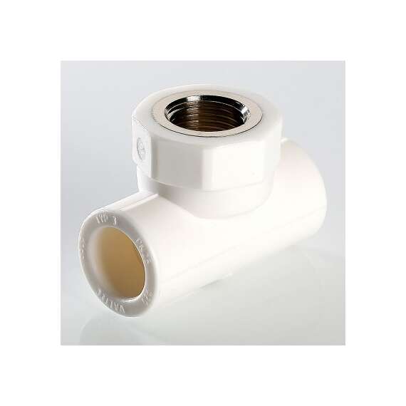 Тройник полипропиленовый переходной на ВР 25x1/2" бел. VALTEC, Размер тройника переходного на резьбу: 25x1/2", фото , изображение 3