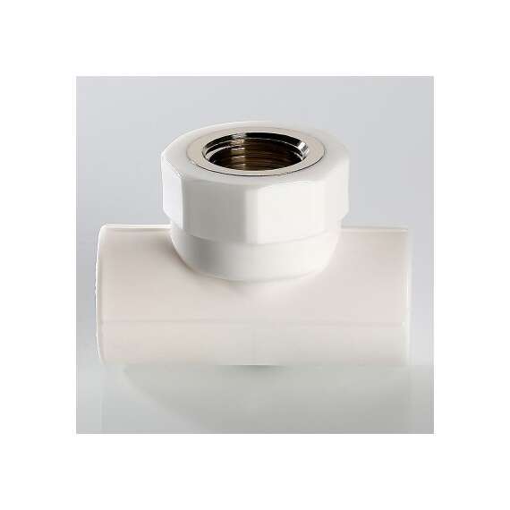 Тройник полипропиленовый переходной на ВР 25x3/4" бел. VALTEC, Размер тройника переходного на резьбу: 25x3/4", фото , изображение 4