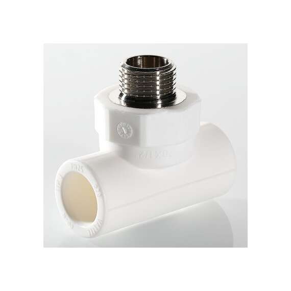 Тройник полипропиленовый переходной на НР 20x3/4" бел. VALTEC, Размер тройника переходного на резьбу: 20x3/4", фото , изображение 3