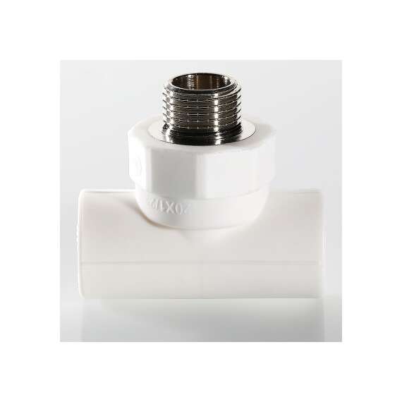 Тройник полипропиленовый переходной на НР 32x1" бел. VALTEC, Размер тройника переходного на резьбу: 32x1", фото , изображение 4