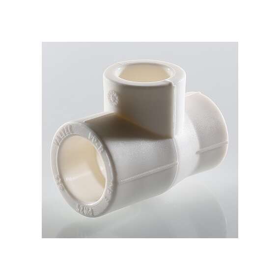 Тройник полипропиленовый переходной 32x25x20 бел. VALTEC, Размер переходного тройника ППР: 32x25x20, фото , изображение 3