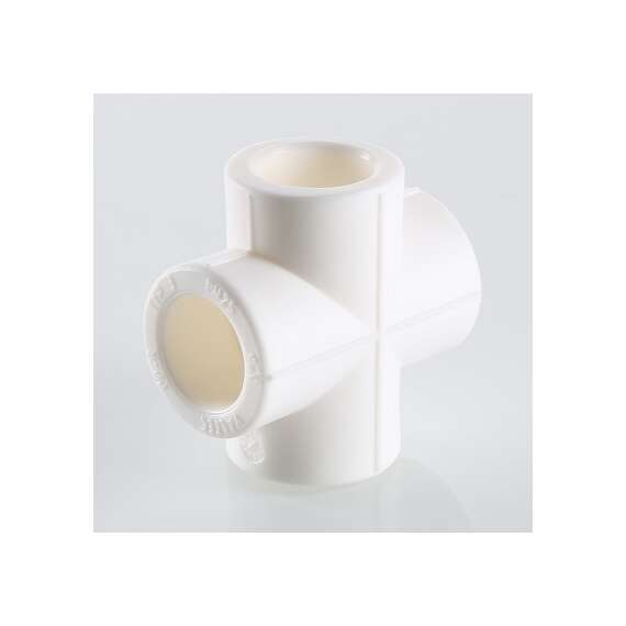 Крестовина полипропиленовая  50 бел. VALTEC, Диаметр трубы ППР: 50, фото , изображение 3