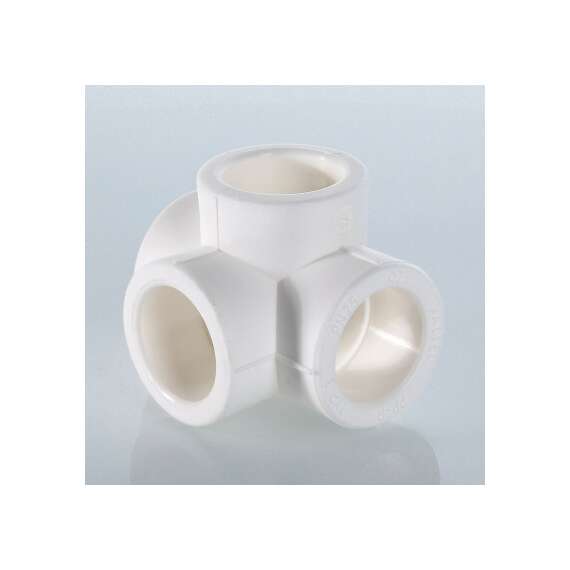 Крестовина полипропиленовая двухплоскостная 20 бел. VALTEC, Диаметр трубы ППР: 20, фото , изображение 2