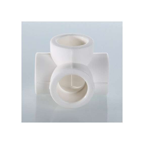 Крестовина полипропиленовая двухплоскостная 20 бел. VALTEC, Диаметр трубы ППР: 20, фото , изображение 7