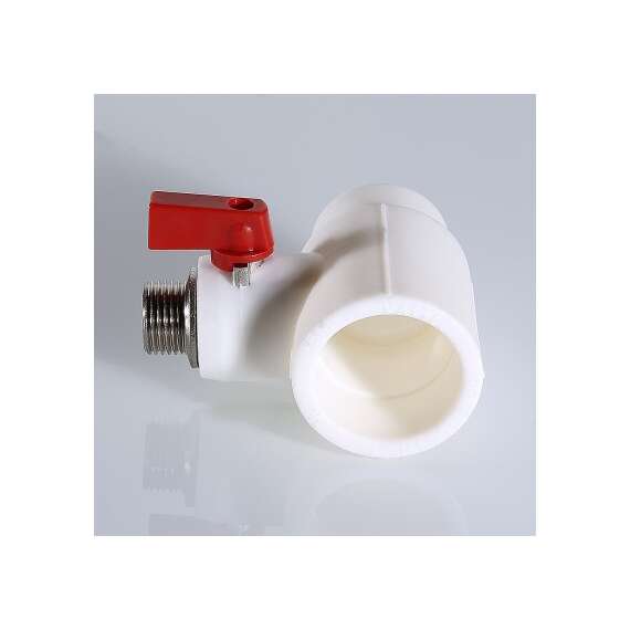 Тройник полипропиленовый для подключения коллекторных соединений НР с шаровым краном 40x3/4" бел. VALTEC, Диаметр трубы ППР: 40, Размер тройника переходного на резьбу: 40x3/4", фото , изображение 3