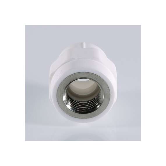 Муфта полипропиленовая резьбовая с металлической ВР 32x1/2"  бел. VALTEC, Диаметр трубы ППР: 32, Размер с металлической ВР: 32x1/2", фото , изображение 2