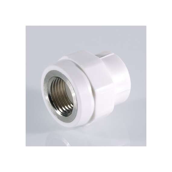 Муфта полипропиленовая резьбовая с металлической ВР 25x3/4"  бел. VALTEC, Диаметр трубы ППР: 25, Размер с металлической ВР: 25x3/4", фото , изображение 3 Муфта полипропиленовая резьбовая с металлической ВР 25x3/4"  бел. VALTEC, Диаметр трубы ППР: 25, Размер с металлической ВР: 25x3/4", фото , изображение 3