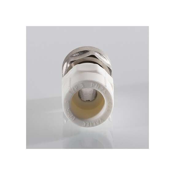 Муфта полипропиленовая резьбовая с накидной гайкой 20x3/4","евроконус"  бел. VALTEC, фото , изображение 4