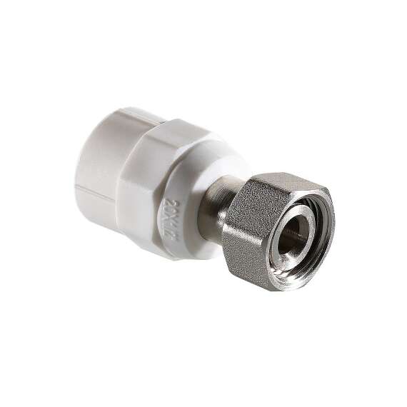 Муфта полипропиленовая резьбовая с накидной гайкой 20x1/2","конус"  бел. VALTEC, фото 