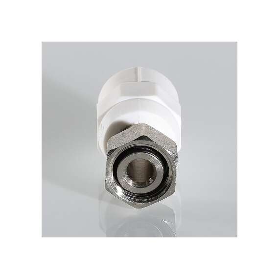 Муфта полипропиленовая резьбовая с накидной гайкой 20x1/2","конус"  бел. VALTEC, фото , изображение 2