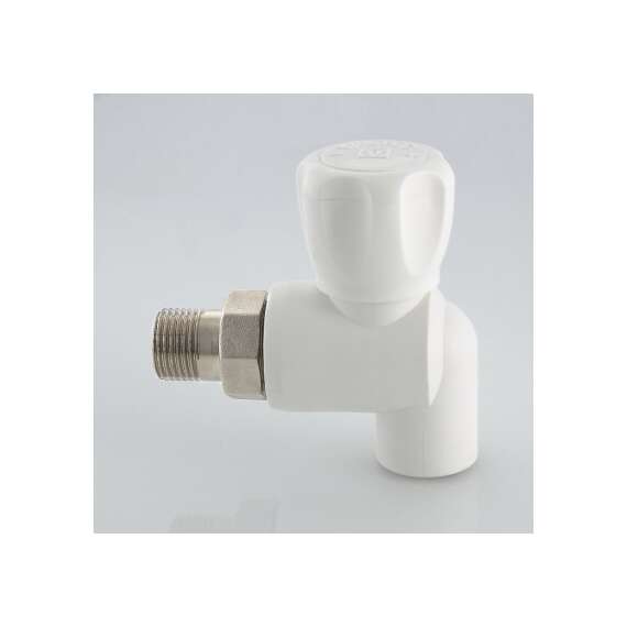 Клапан полипропиленовый для подключения радиаторов угловой 20x1/2" бел. VALTEC, Размеры ППР с дюймами: 20x1/2", Диаметр трубы ППР: 20, фото , изображение 3