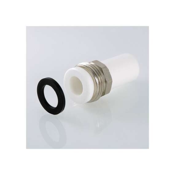 Муфта полипропиленовая резьбовая переходник с накидной гайкой НР 25x1"  бел. VALTEC, Диаметр трубы ППР: 25, Размер переходник с накидной гайкой: 25x1", фото , изображение 3