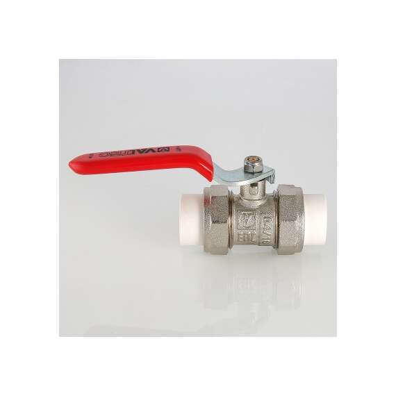 Кран шаровой латунный с полипропиленовыми муфтами полипропиленовый 32 бел. VALTEC, Диаметр трубы ППР: 32, фото , изображение 3