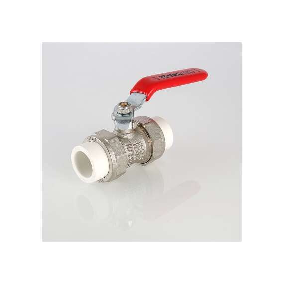 Кран шаровой латунный с полипропиленовыми муфтами полипропиленовый 25 бел. VALTEC, Диаметр трубы ППР: 25, фото , изображение 4