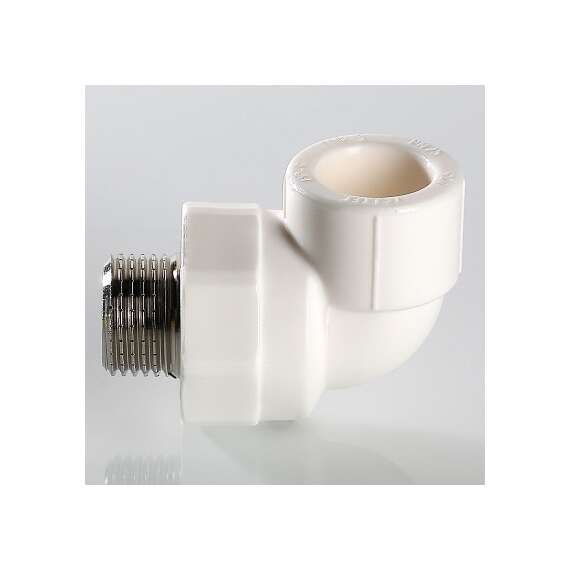 Угол резьбовой полипропиленовый с металлической НР 20x1/2" бел. VALTEC, Размер с металлической НР: 20x1/2", Диаметр трубы ППР: 20, фото , изображение 3 Угол резьбовой полипропиленовый с металлической НР 20x1/2" бел. VALTEC, Размер с металлической НР: 20x1/2", Диаметр трубы ППР: 20, фото , изображение 3