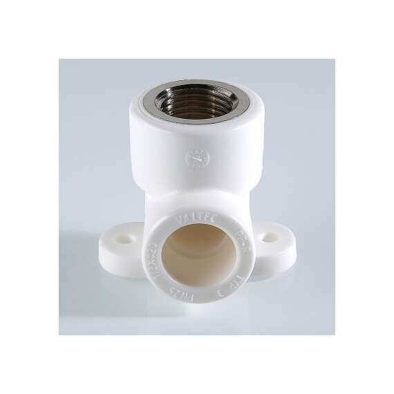 Угол резьбовой полипропиленовый настенный с ВР с креплением 20х1/2" бел. VALTEC, Диаметр трубы ППР: 20, фото , изображение 2