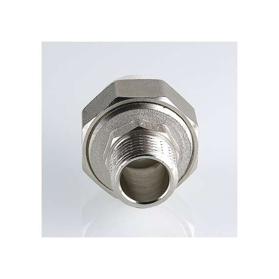 Муфта полипропиленовая резьбовая разъемная с металлической НР 20x1/2"  бел. VALTEC, Диаметр трубы ППР: 20, Размер разъемная с металлической НР: 20x1/2", фото , изображение 2