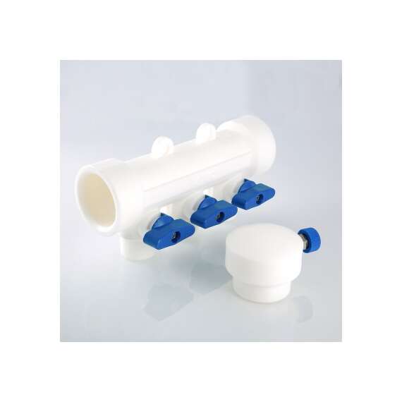 Коллектор с отсечными кранами полипропиленовый 40-3x20 бел. VALTEC, Диаметр трубы ППР: 40, фото , изображение 4