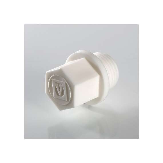 Пробка резьбовая полипропиленовая 1/2" бел. VALTEC, Размер: 1/2", фото , изображение 3