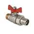 Кран шаровой VALTEC нар.-нар. с полусгоном  3/4" бабочка, Размер запорной арматуры: 3/4", фото 