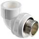Угол резьбовой полипропиленовый с металлической НР 20x3/4" бел. VALTEC, Размер с металлической НР: 20x3/4", Диаметр трубы ППР: 20, фото 